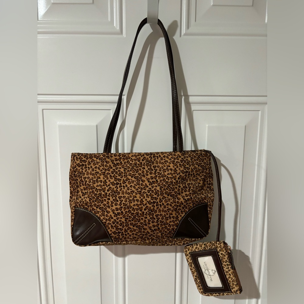 Liz Claiborne Animal Print Bag with Attached Coin Purse, 11" W x 8" H x 2.75" D - Picture 2 of 7